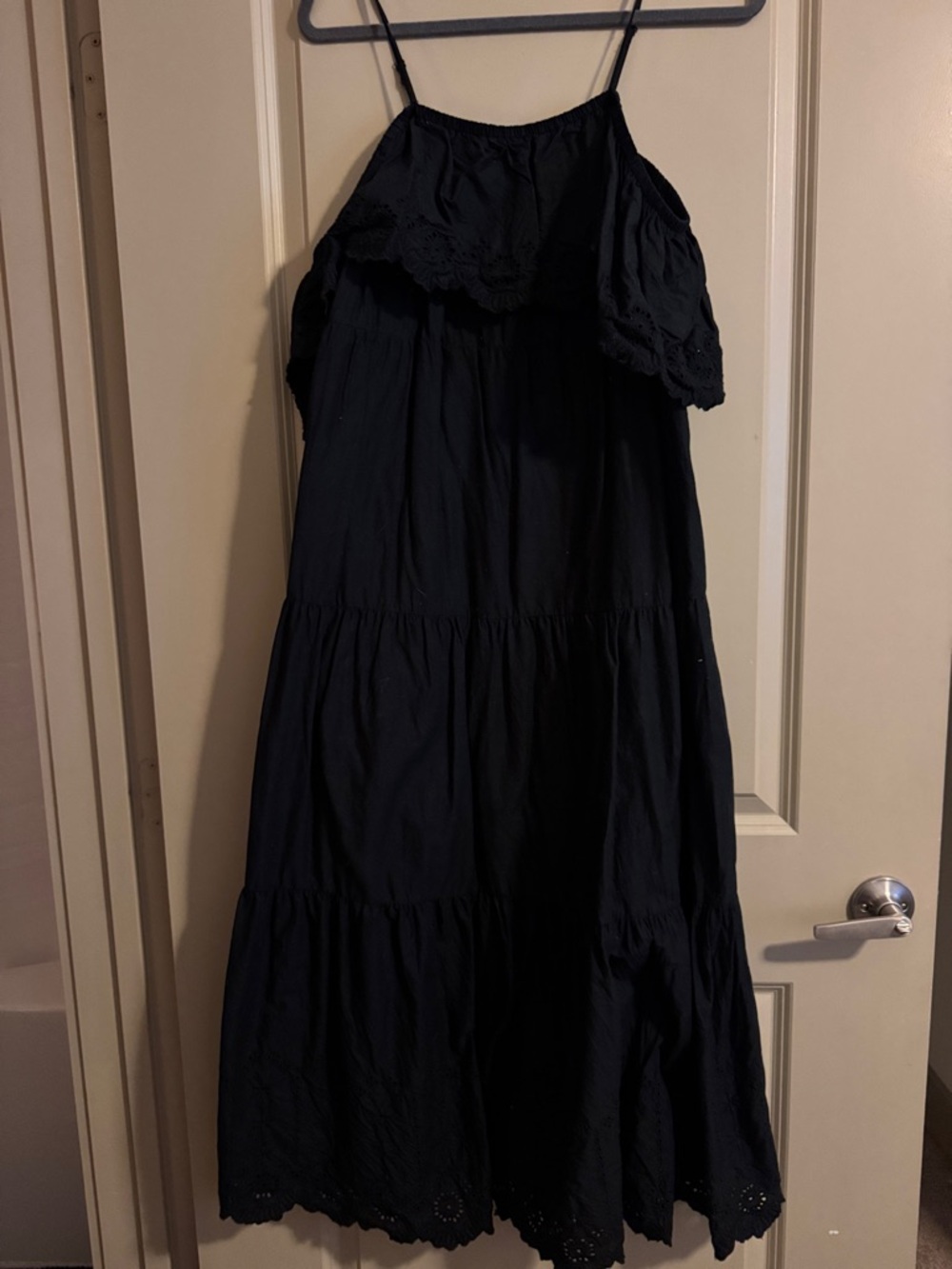 Old Navy Black Maxi Dress with Crochet Ruffle
